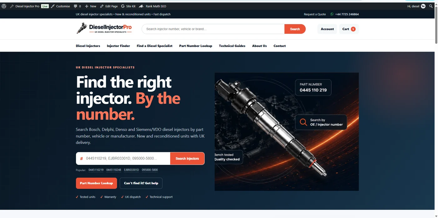 Diesel Injector Pro WooCommerce project